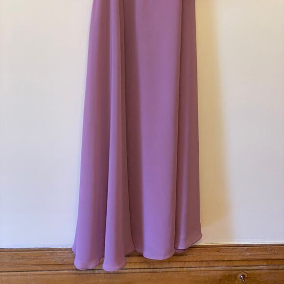 Lan Ting XS bride lavender purple formal maxi gown lace sheer floral embroidery - Picture 3 of 13